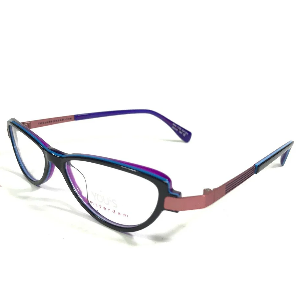 Yous Amsterdam Mod.1122 Col.203 Eyeglasses Frames Blue Purple Pink 49-15-140